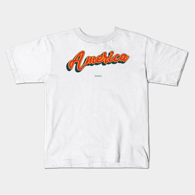 America Kids T-Shirt by PowelCastStudio